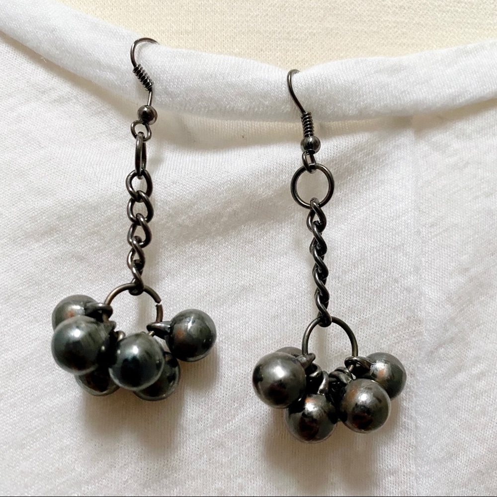 OOAK Black Metal Beaded Necklace & Earring Set - Picture 5 of 5